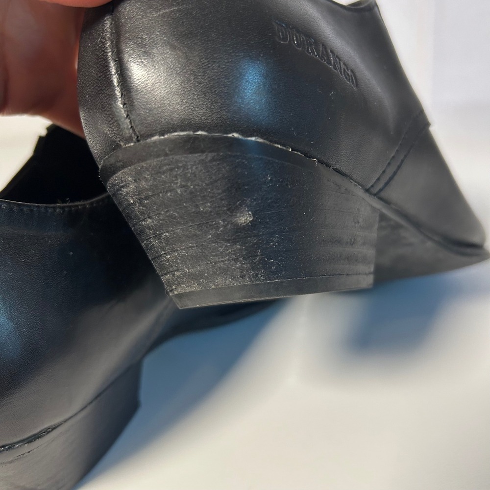 Durango‎ Crush Womens Low Cut Slip On Boots Western cowgirl Black Leather Size 9 - Picture 8 of 11